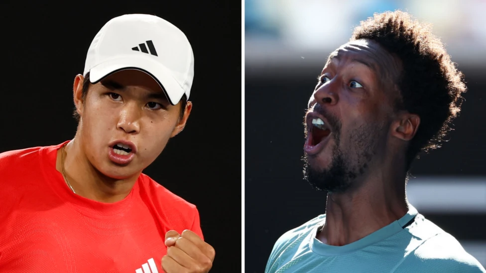 Tien and Monfils celebrate historic victories at the Melbourne tennis tournament.