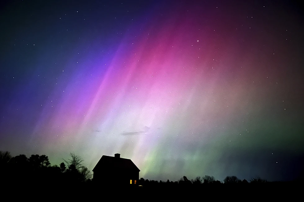 Stunning view of the Northern Lights in the sky, visible across the U.S. on New Year's Eve.