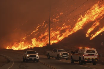 Over 50,000 people face evacuation orders as a wildfire threatens homes north of Los Angeles