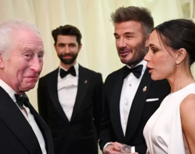 Hollywood stars and the King at an elegant Italian-themed royal dinner, enjoying fine dining and camaraderie