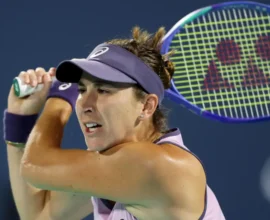 Belinda Bencic celebrates reaching her first tennis final after returning from maternity leave, showcasing determination and skill